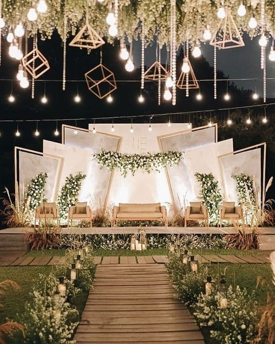 Luxury wedding reception decoration